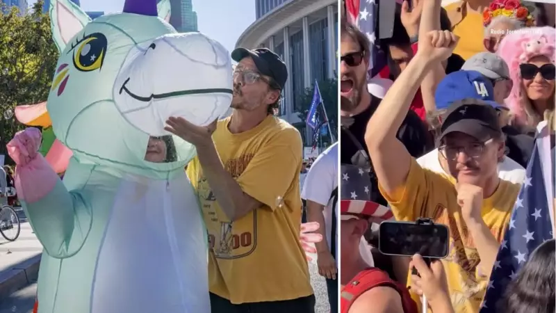 Pedro Pascal's Viral Dance Moves Steal Show at LA 'No Kings' Protest | Kerry Washington Joins