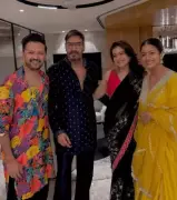 Diwali Delight: Vatsal Seth & Ishita Dutta Celebrate with Ajay Devgn, Kajol in Star-Studded Family Gathering