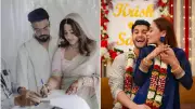 First Diwali Bliss: TV Couples Hina Khan-Rocky Jaiswal & Sara Khan-Krish Pathak Celebrate Festival of Lights Together