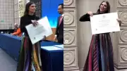 Heartwarming Tribute: Daughter Creates Graduation Skirt from Late Father's Ties in Emotional Fashion Statement