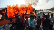 Narrow Escape in Ranchi: Bus Engulfed in Flames with 40 Passengers Onboard