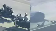 Shocking Video: High-Speed Chase Ends as Cop-Killing Suspect Wiped Out on California Highway | India TV