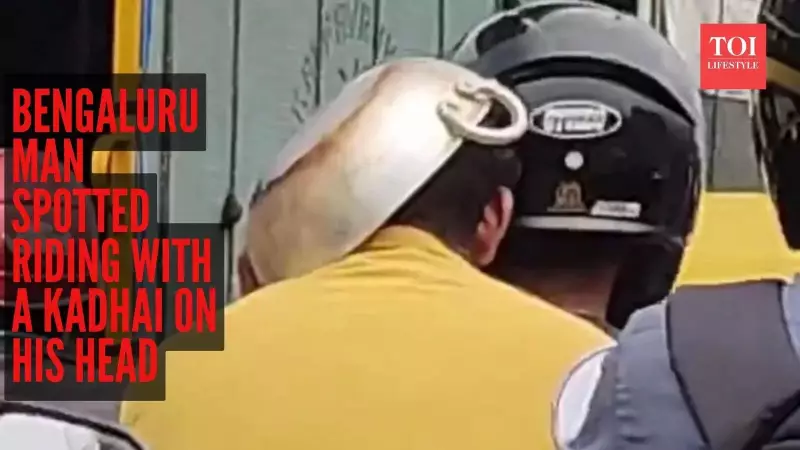 Bengaluru Man's Viral Kadhai Ride: The Bizarre Helmet Alternative That Forced Police Action