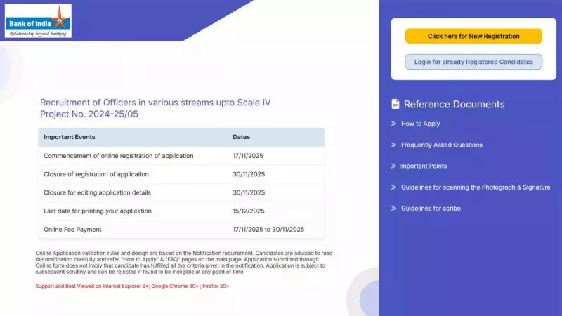 BOI SO Recruitment 2025: Online Registration Closes Today for 115 Posts