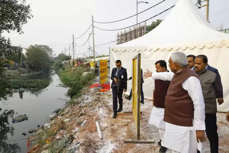 CM Nitish Kumar Inspects Patna Drainage Projects to Combat Waterlogging