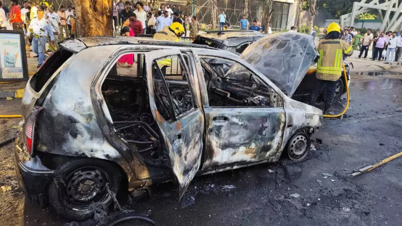 CNG Car Fire in Navi Mumbai Damages SUV, Driver Booked Under BNS