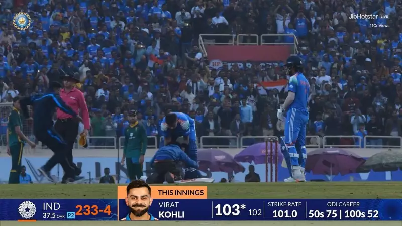 Fan Breaches Security to Touch Virat Kohli's Feet After 52nd ODI Ton