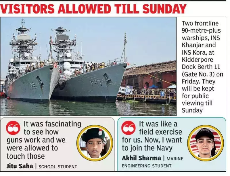 Kolkata School Kids Tour INS Khanjar & INS Kora in Navy Week Event