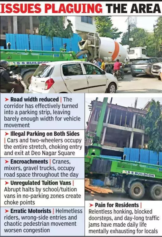 Nagpur's Deo Nagar-Vivekanand Nagar Corridor Turns Into Parking Nightmare
