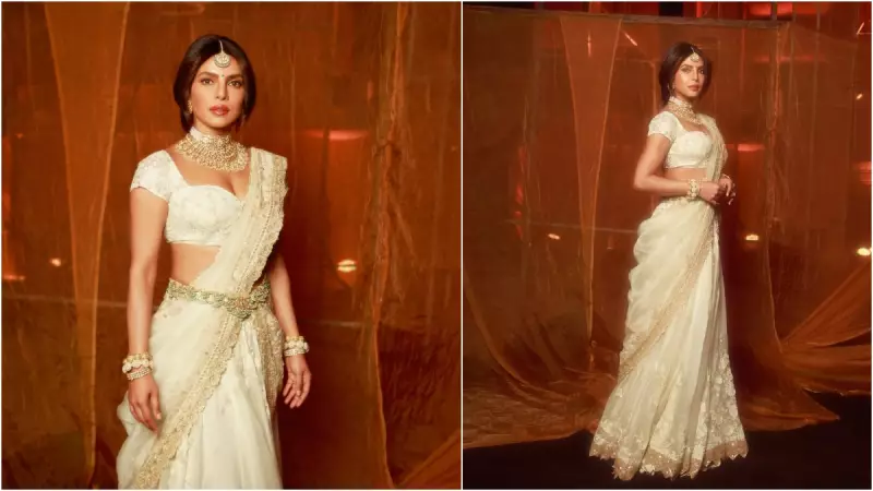 Priyanka Chopra's Varanasi Teaser Launch in Stunning White Lehenga