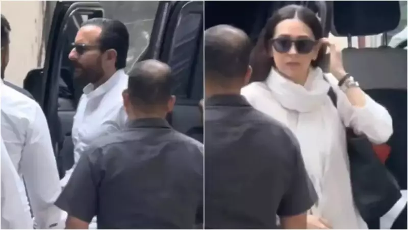 Saif, Karisma Visit Deol Family to Mourn Dharmendra's Demise