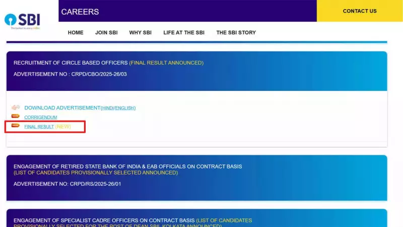 SBI CBO Final Result 2025 Released for 2,964 Officer Posts