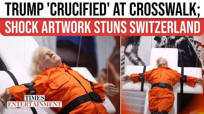 Shocking Artwork in Switzerland: Trump Depicted as Crucified Saint in Jail Suit | Times of India