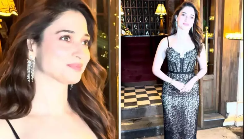Tamannaah Bhatia's ₹66,300 Bustier Midi Dress Sets Dinner Date Fashion Goals | TOI