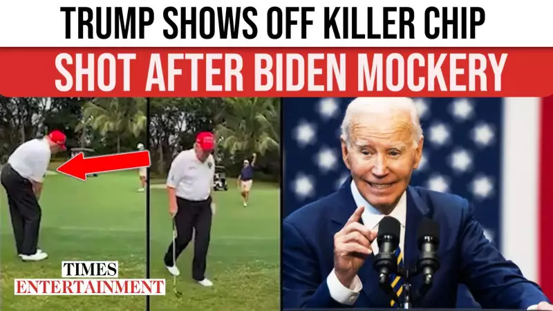 Trump's Viral Golf Shot After Mocking Biden's Skills | WATCH