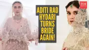 Aditi Rao Hydari's Gold & Floral Lehengas Redefine Bridal Fashion
