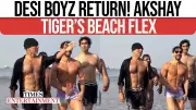 Akshay Kumar, 58, & Tiger Shroff Flaunt Abs in Juhu Beach 'Ocean 9' Video