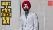 Diljit Dosanjh's LA Style: Red Turban & Grey Suit Make Cultural Statement