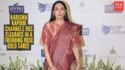 Karisma Kapoor's Rose Gold Saree Revives 90s Glamour on Green Carpet
