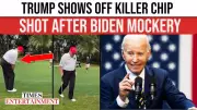 Trump's Viral Golf Shot After Mocking Biden's Skills | WATCH
