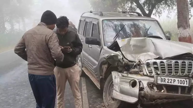 4 Injured in West Champaran Head-On Collision Between SUV & School Bus Amid Dense Fog
