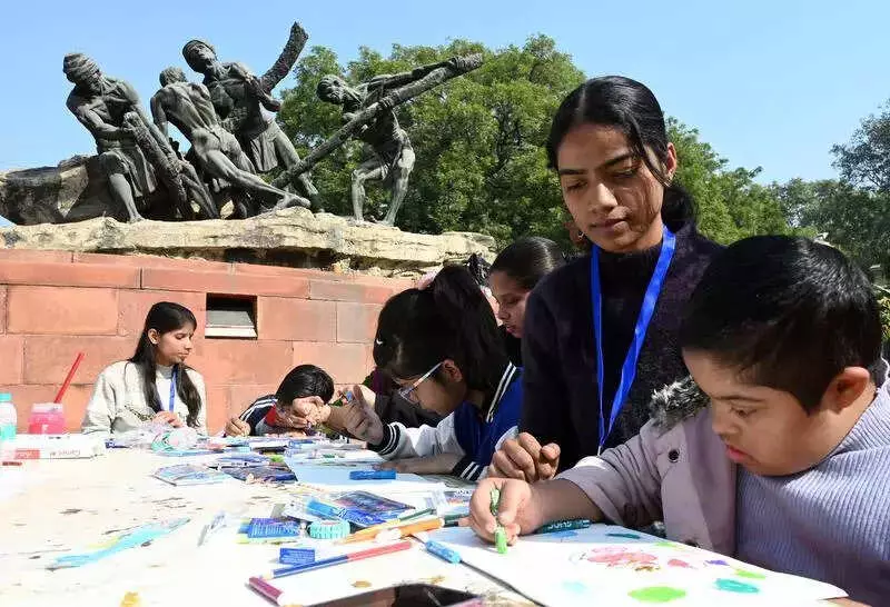 450 Divyang Artists Paint Freely at NGMA's Srijan Workshop in Delhi