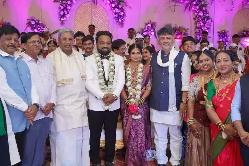 75 Couples Wed as MLA Hosts Mass Ceremony with Son's Reception in Navalgund