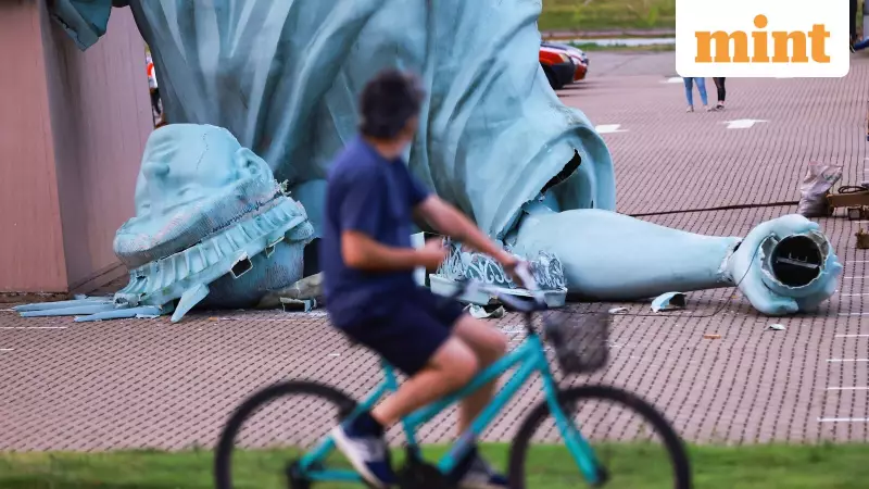 79-Foot Statue of Liberty Replica Collapses in Brazil Storm, Viral Video Hits 5M Views