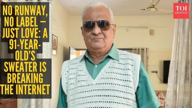 91-Year-Old's Hand-Knitted Sweater Redefines Fashion With Love & Patience