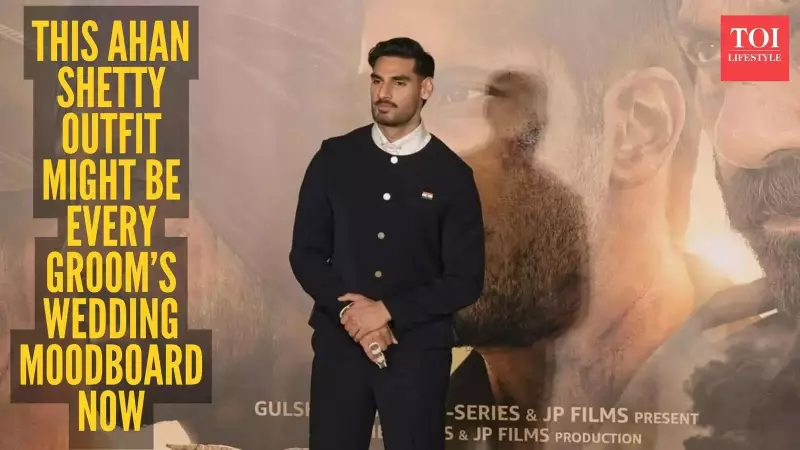 Ahan Shetty's Collarless Bandhgala at Border 2 Launch Sets New Wedding Fashion Trend