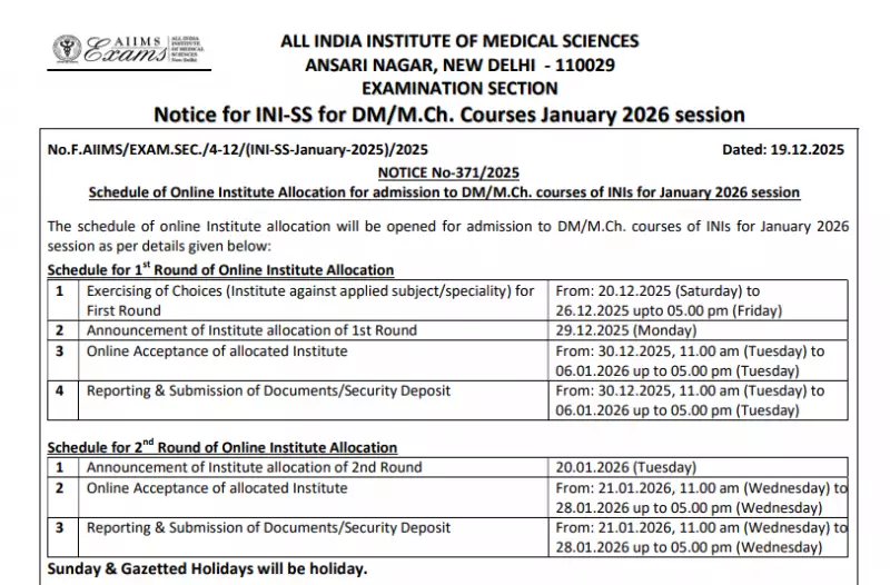 AIIMS INI SS 2025: Round 1 Seat Allotment Result Out Today, Jan 29