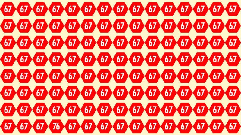Brain Teaser: Find Hidden Number 76 Among 67s in 5 Seconds