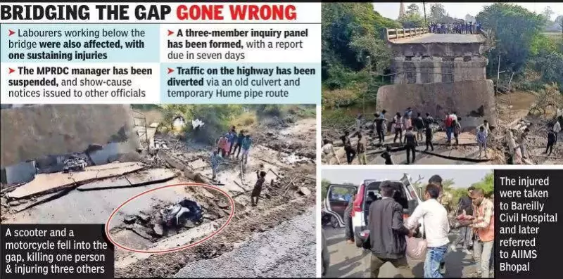 Bridge Collapse in MP's Raisen Kills 1, Injures 5; Officials Suspended