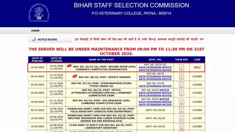 BSSC 2nd Inter Level 2025: Vacancies Rise to 24,492, Deadline Extended