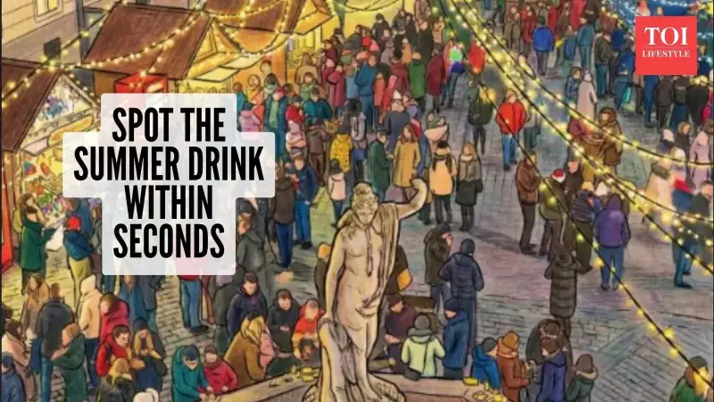 Can You Spot the Summer Drink in This Christmas Market? 12-Second Brainteaser