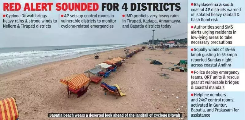 Cyclone Ditwah Hits Andhra Coast: Heavy Rains Lash Nellore, Tirupati