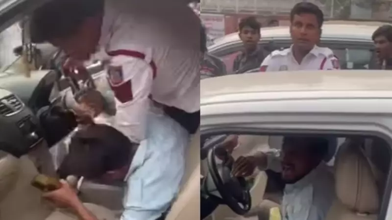 Delhi Traffic Cop Suspended After Viral Video Shows Scuffle with Cab Driver