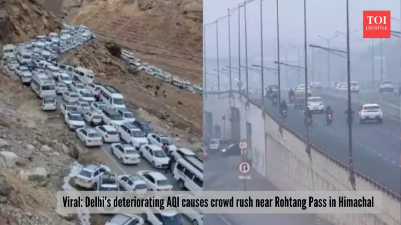 Delhi's Toxic Air Sparks Massive Traffic Jam at Rohtang Pass, No Snow in Sight