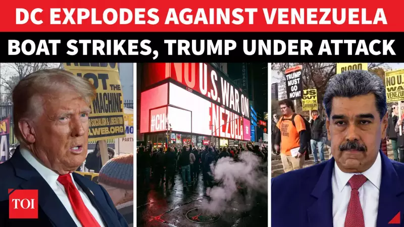 Dozens Protest Outside White House Against US Strikes on Venezuelan Boats