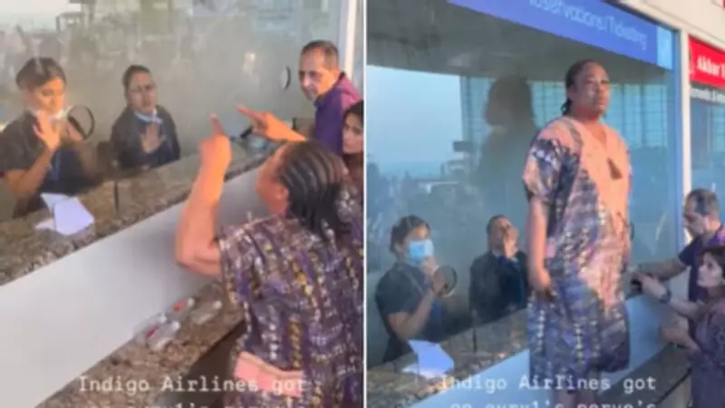 Foreigner Climbs Indigo Counter as Airline Cancels Hundreds of Flights