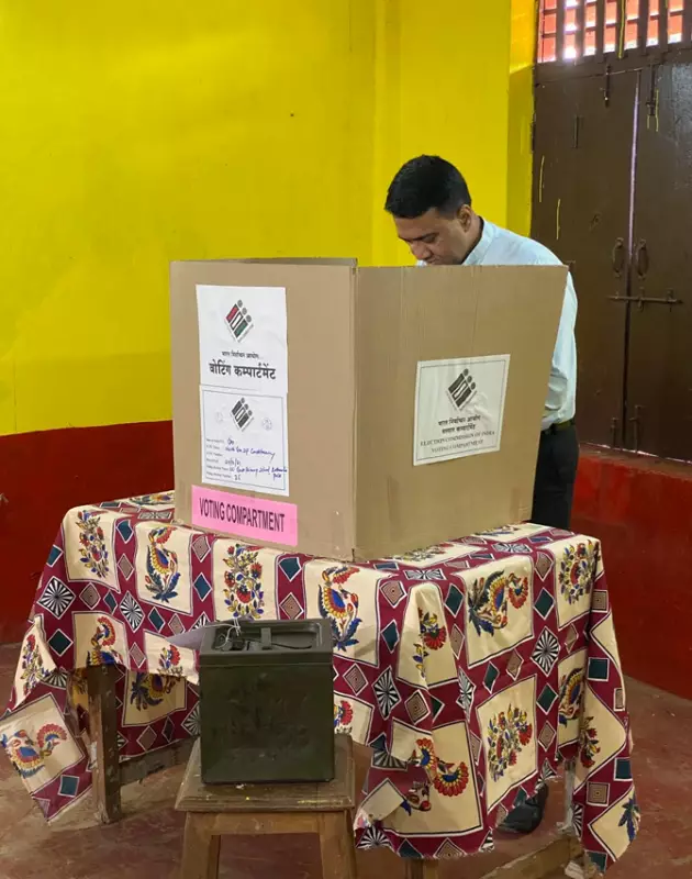 Goa Bypolls: Latambarcem Leads with 88.3% Voter Turnout, CM Sawant Casts Vote
