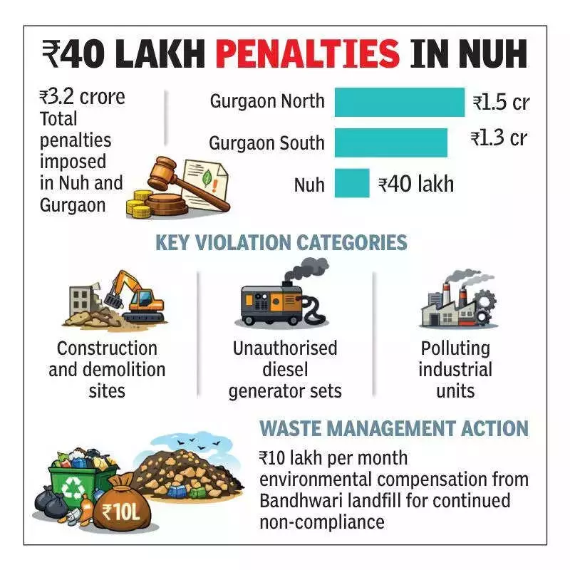 Gurgaon & Nuh: Rs 2.8 Crore Penalty for Pollution Norms Violations