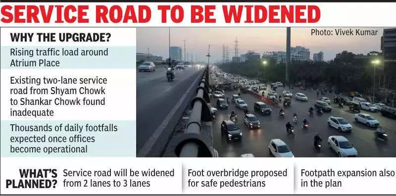 Gurgaon to widen key service road, build foot overbridge near Atrium Place