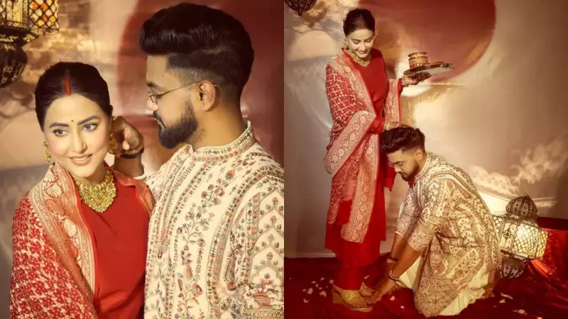 Hina Khan & Rocky Jaiswal's First Karwa Chauth: Heartfelt Posts & Touching Gestures Win Hearts