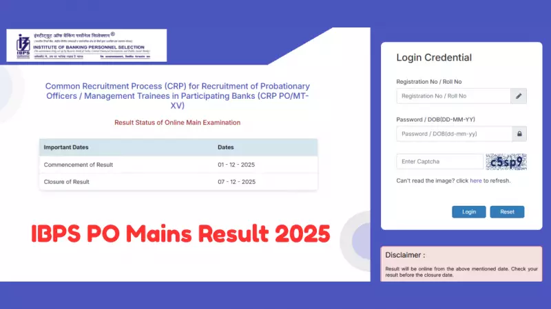 IBPS PO Mains Result 2025 Declared: Check Now at ibps.in