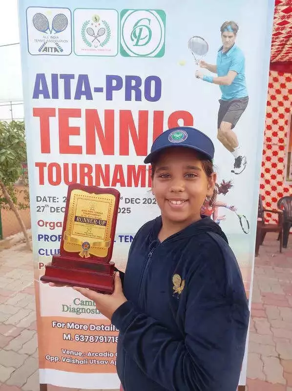 Jaipur's Aaradhya Mishra Shines as Runner-Up in AITA Pro Tennis U-10 Tournament