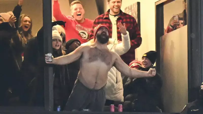 Jason Kelce Jokes About Shirtless Stunt at Travis & Taylor's Wedding