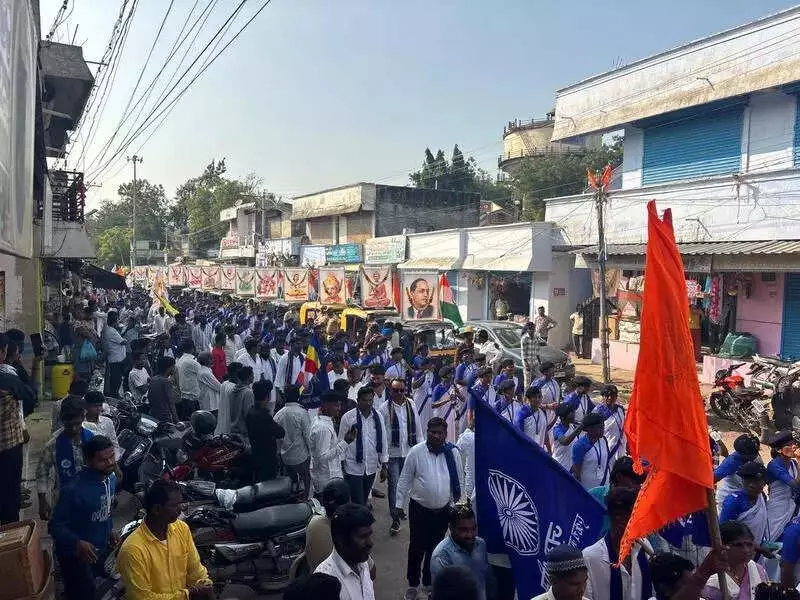 Kalaburagi: Samvidhana Rakshana Samithi's 'Bheemanade' March Draws Thousands in Chittapur