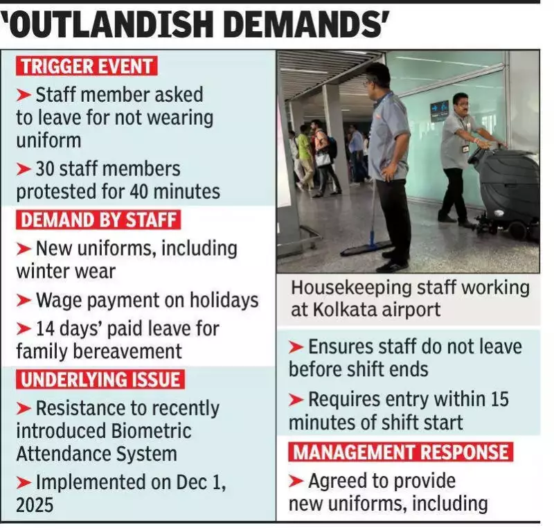 Kolkata Airport Staff Protest Over Biometric System, Demand Uniforms & Leave