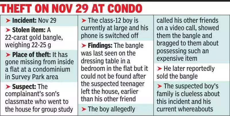 Kolkata School Student Suspected in 22-Carat Gold Bangle Theft